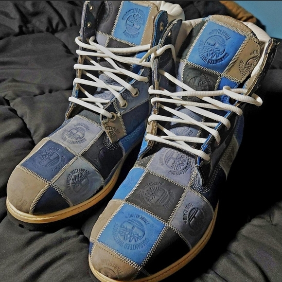 Timberland ULTRA RARE Patchwork Boots From 1990  ONLY Pair In New Condition LEFT - Picture 1 of 6